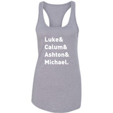 5SOS 5 Seconds of Summer "Luke & Calum & Ashton & Michael." Racerback Tank Top