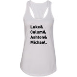 5SOS 5 Seconds of Summer "Luke & Calum & Ashton & Michael." Racerback Tank Top