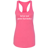 lol ur not peter kavinsky Racerback Tank Top