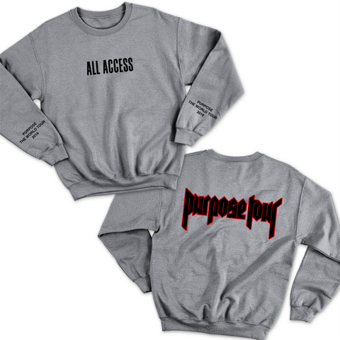 All Access // Purpose The World Tour 2016 Crewneck Sweatshirt