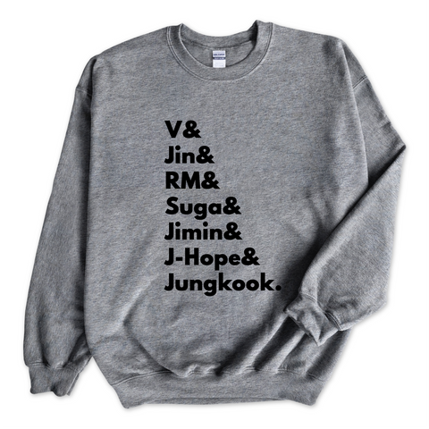 BTS // V, Jin, RM, Suga, Jimin, J-Hope & Jungkook Crewneck Sweatshirt