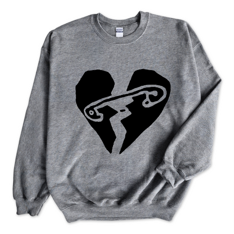 5SOS // Safety-Pin Heart Crewneck Sweatshirt