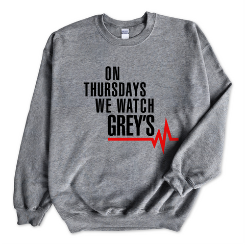 On Thursdays We Watch Grey's Crewneck Sweatshirt