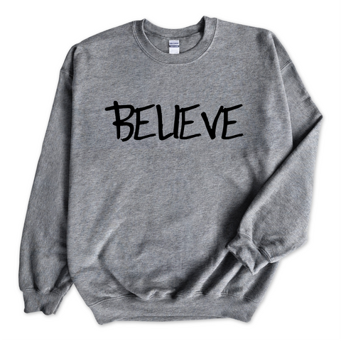 Justmoji // Believe Crewneck Sweatshirt