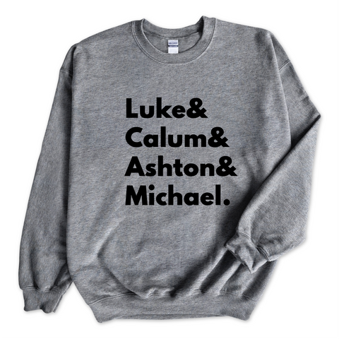 5SOS // Luke, Calum, Ashton, & Michael Crewneck Sweatshirt