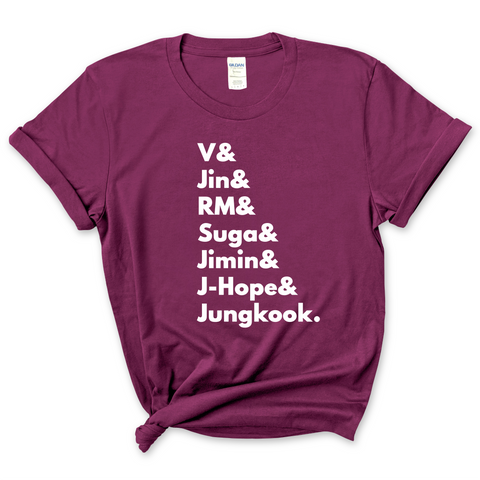 BTS // V, Jin, RM, Suga, Jimin, J-Hope, & Jungkook T-Shirt