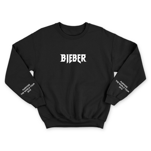 Justin Bieber "Bieber / Purpose The World Tour 2016 Sleeves" Crewneck Sweatshirt