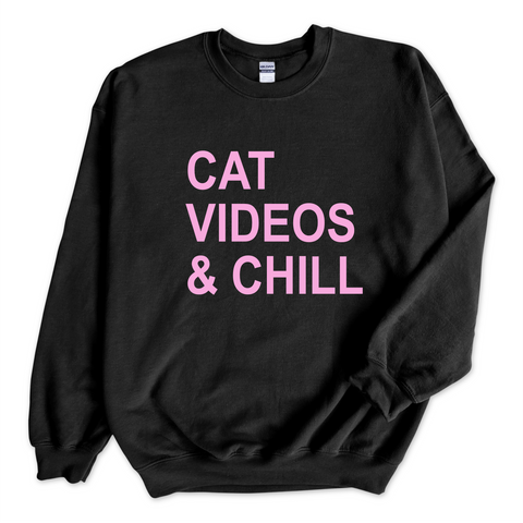 Cat Videos & Chill Crewneck Sweatshirt