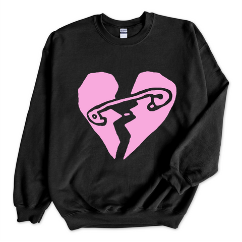 5SOS // Safety-Pin Heart Crewneck Sweatshirt