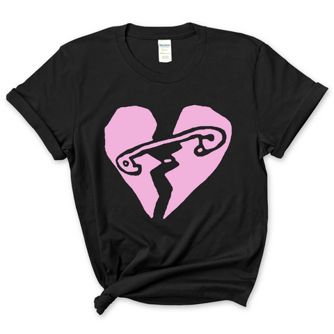 5SOS // Safety-Pin Heart T-Shirt