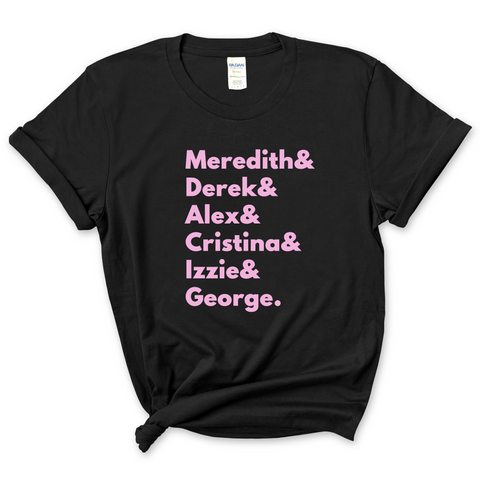 Grey's Anatomy // Meredith, Derek, Alex, Cristina, Izzie, & George T-Shirt