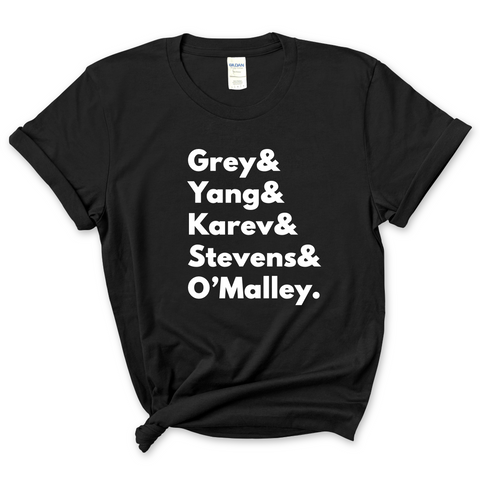 Grey's Anatomy // Grey, Yang, Karev, Stevens, & O'Malley T-Shirt