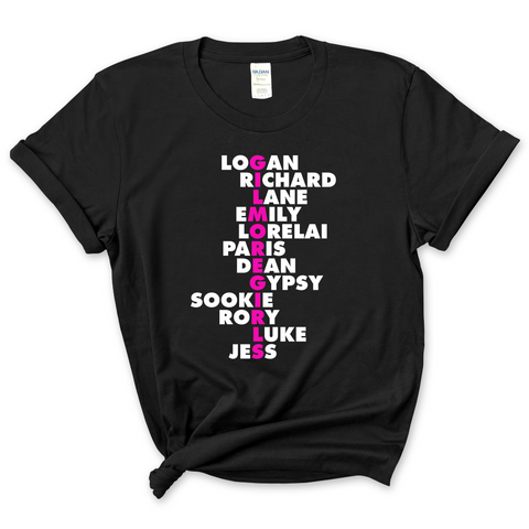 Gilmore Girls // Logan, Richard, Lane, Emily, Lorelai, Paris, Dean, Gypsy, Sookie, Rory, & Jess T-Shirt