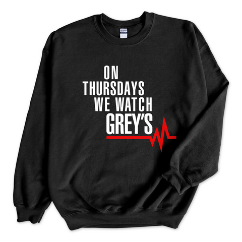 On Thursdays We Watch Grey's Crewneck Sweatshirt