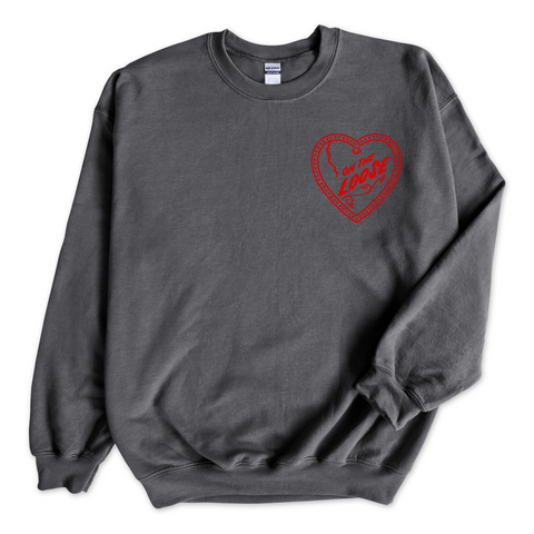 On The Loose Heart Crewneck Sweatshirt