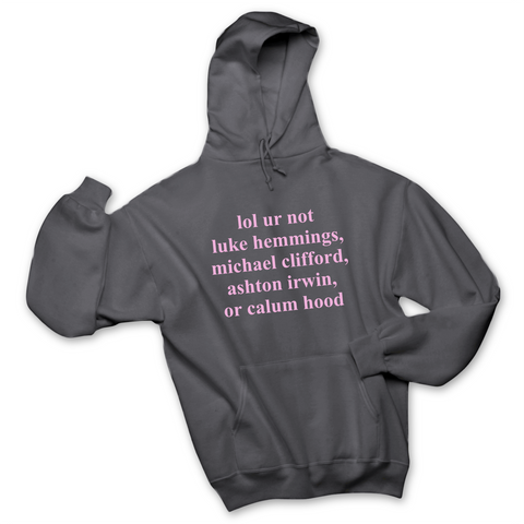 lol ur not luke hemmings, michael clifford, ashton irwin, or calum hood Hoodie