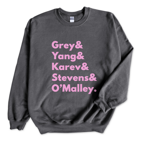 Grey's Anatomy // Grey, Yang, Karev, Stevens, & O'Malley Crewneck Sweatshirt