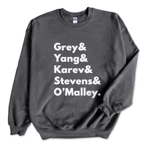 Grey's Anatomy // Grey, Yang, Karev, Stevens, & O'Malley Crewneck Sweatshirt