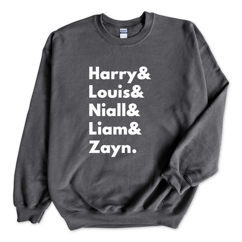 One Direction // Harry, Louis, Niall, Liam, & Zayn Crewneck Sweatshirt