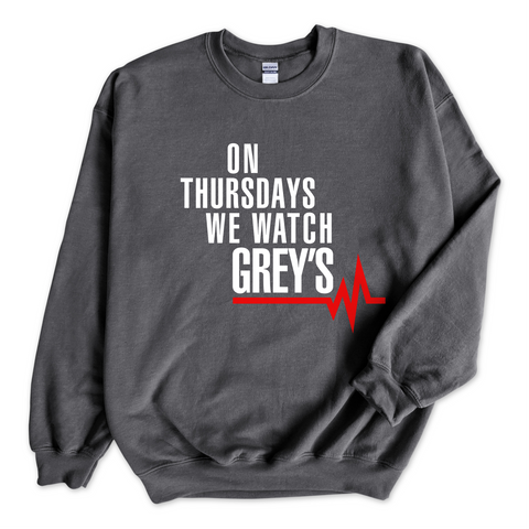 On Thursdays We Watch Grey's Crewneck Sweatshirt