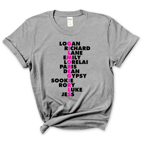 Gilmore Girls // Logan, Richard, Lane, Emily, Lorelai, Paris, Dean, Gypsy, Sookie, Rory, & Jess T-Shirt