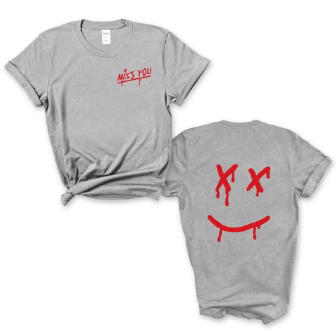 Miss You // Dripping Smiley Face T-Shirt