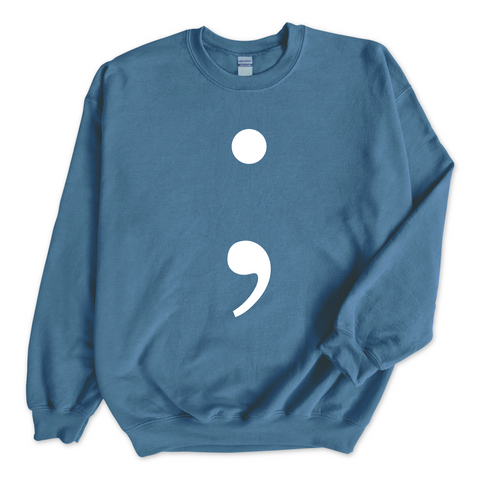 Semicolon ; Crewneck Sweatshirt