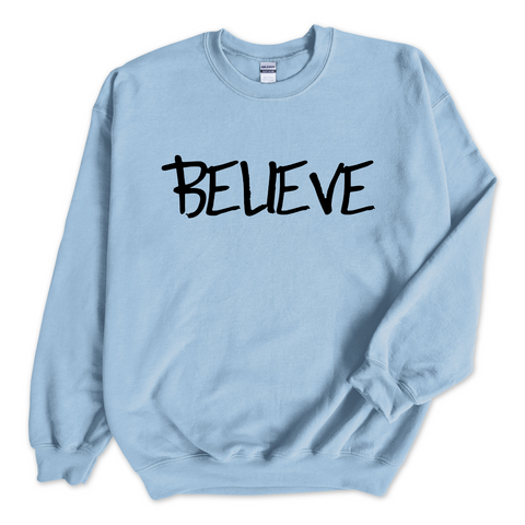 Justmoji // Believe Crewneck Sweatshirt