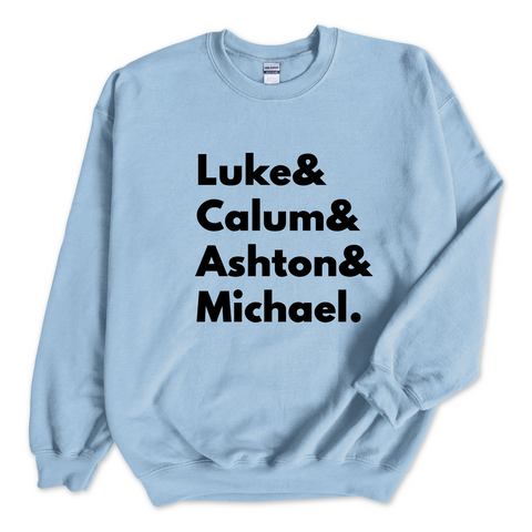 5SOS // Luke, Calum, Ashton, & Michael Crewneck Sweatshirt