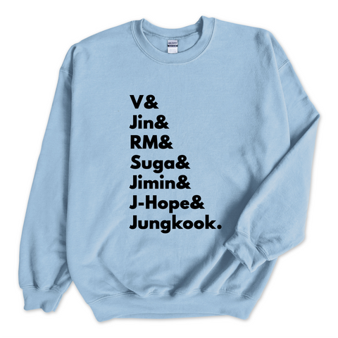 BTS // V, Jin, RM, Suga, Jimin, J-Hope & Jungkook Crewneck Sweatshirt