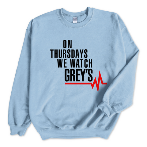 On Thursdays We Watch Grey's Crewneck Sweatshirt