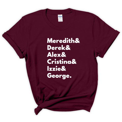 Grey's Anatomy // Meredith, Derek, Alex, Cristina, Izzie, & George T-Shirt