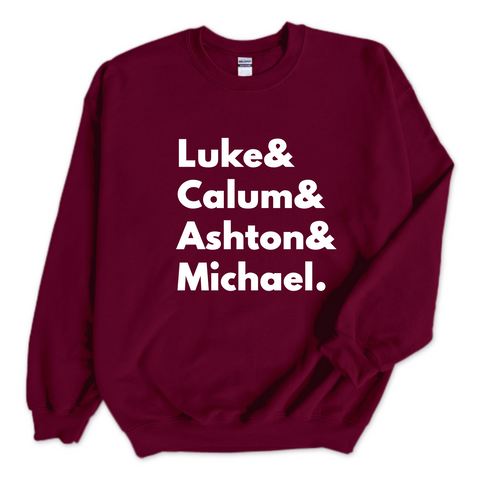 5SOS // Luke, Calum, Ashton, & Michael Crewneck Sweatshirt