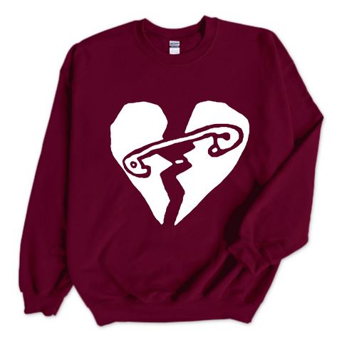 5SOS // Safety-Pin Heart Crewneck Sweatshirt