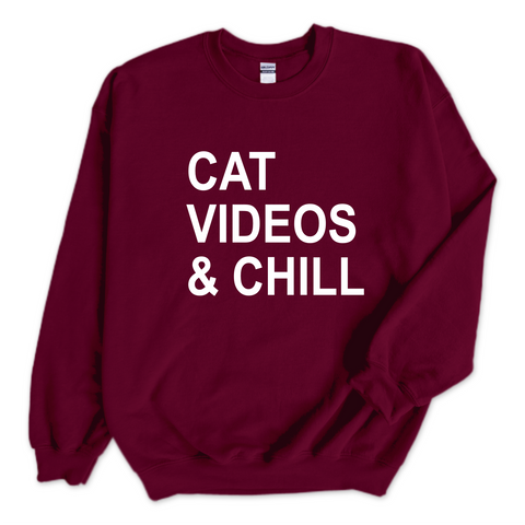 Cat Videos & Chill Crewneck Sweatshirt