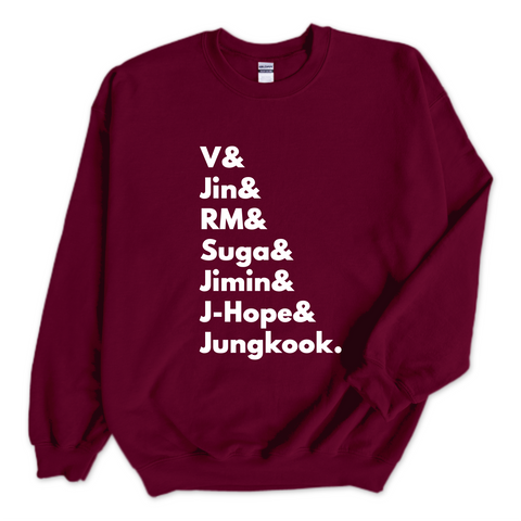 BTS // V, Jin, RM, Suga, Jimin, J-Hope & Jungkook Crewneck Sweatshirt