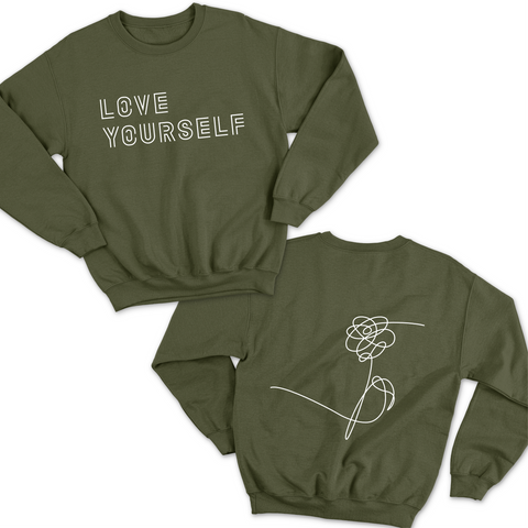 Love Yourself // Flower Crewneck Sweatshirt