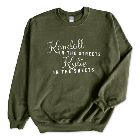 Kendall in the Streets, Kylie in the Sheets Crewneck Sweatshirt