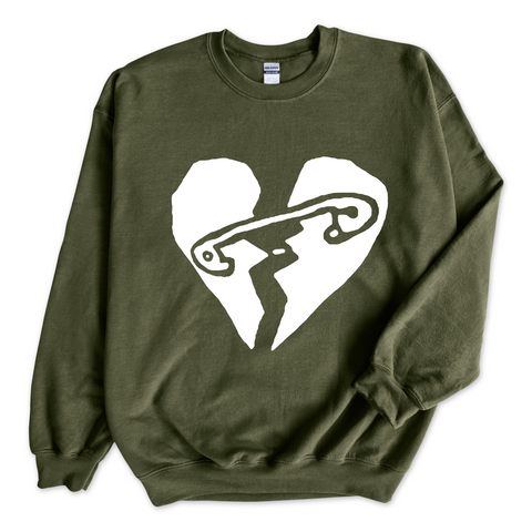 5SOS // Safety-Pin Heart Crewneck Sweatshirt