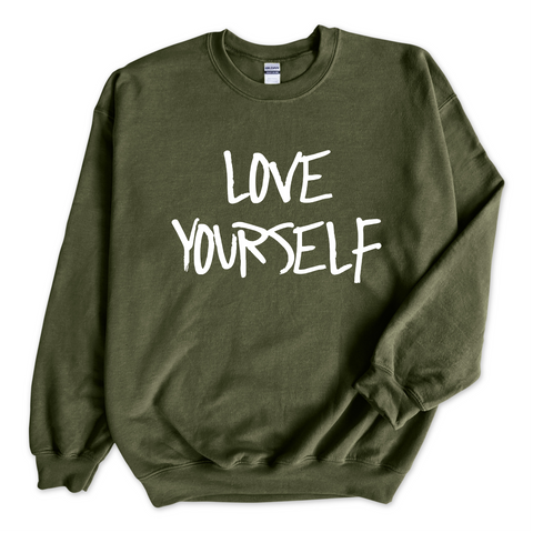 Justmoji // Love Yourself Crewneck Sweatshirt