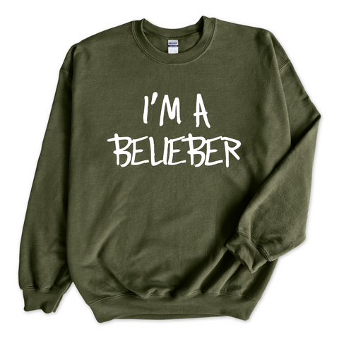 Justmoji // I'm A Belieber Crewneck Sweatshirt