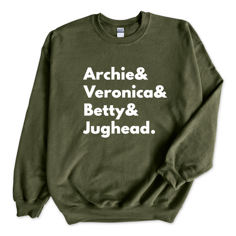 Riverdale // Archie, Veronica, Betty, & Jughead Crewneck Sweatshirt