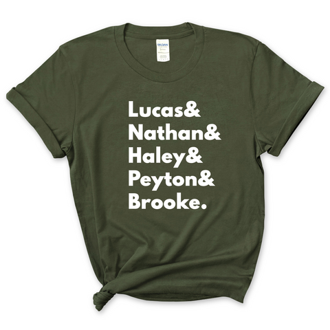 One Tree Hill // Lucas, Nathan, Haley, Peyton, & Brooke T-Shirt