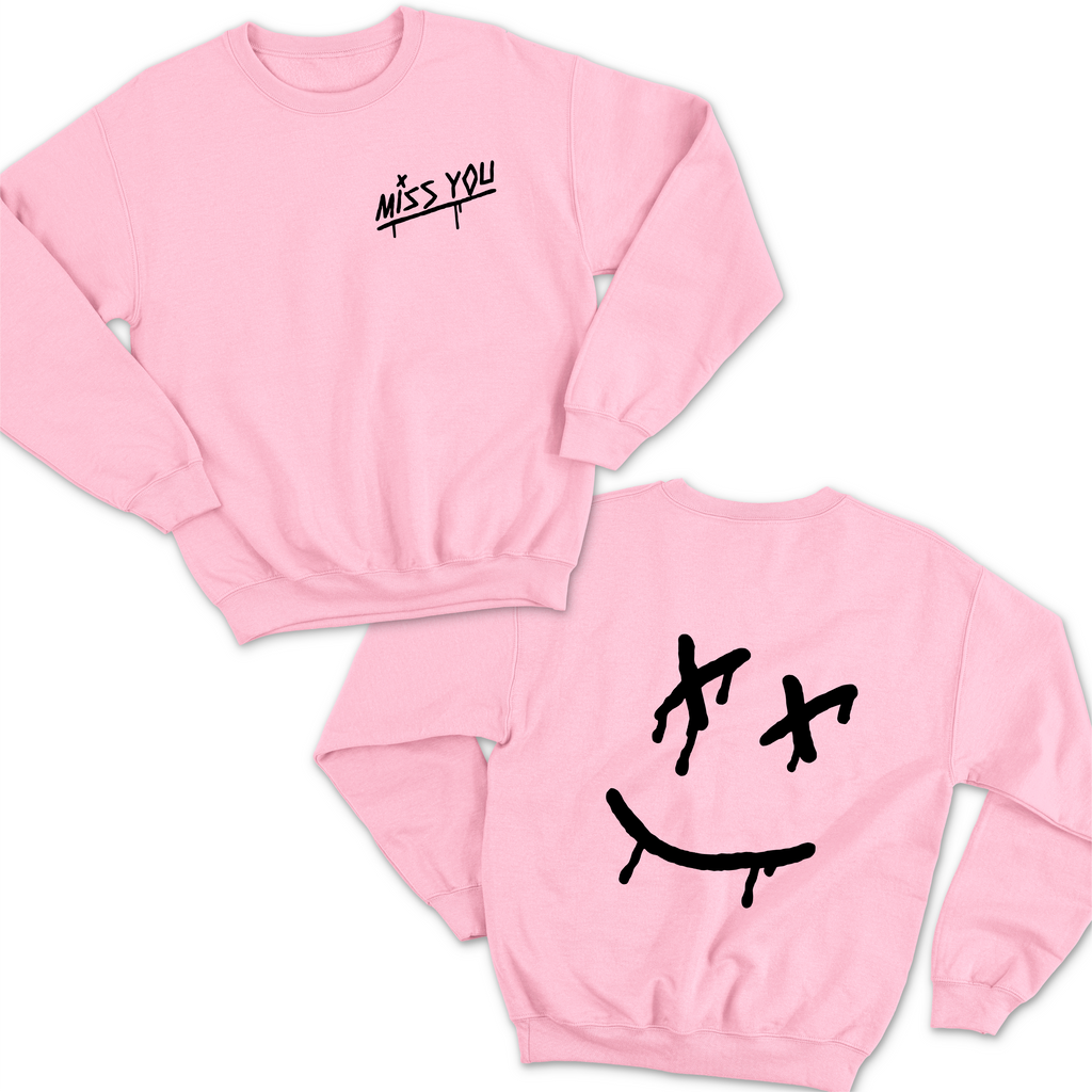 Miss You // Dripping Happy Face Crewneck Sweatshirt