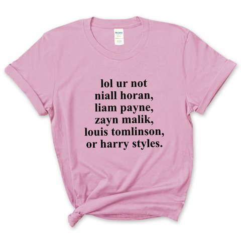 lol ur not niall horan, liam payne, zayn malik, louis tomlinson, or harry styles T-Shirt