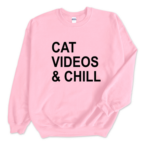 Cat Videos & Chill Crewneck Sweatshirt