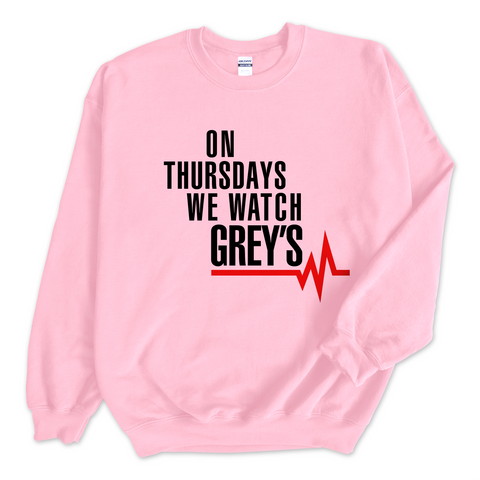 On Thursdays We Watch Grey's Crewneck Sweatshirt