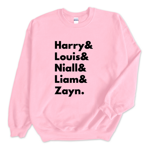 One Direction // Harry, Louis, Niall, Liam, & Zayn Crewneck Sweatshirt