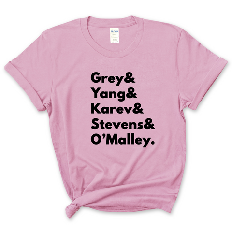 Grey's Anatomy // Grey, Yang, Karev, Stevens, & O'Malley T-Shirt