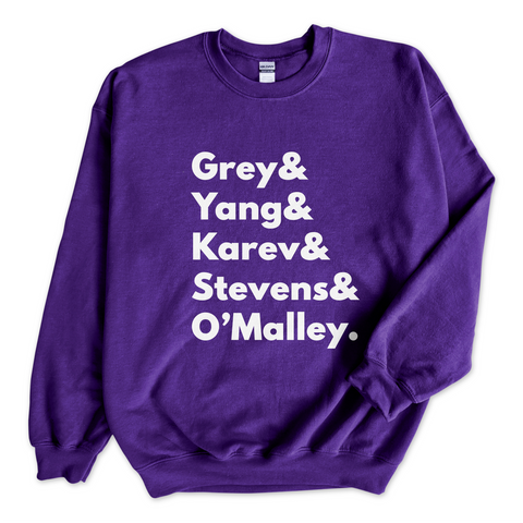 Grey's Anatomy // Grey, Yang, Karev, Stevens, & O'Malley Crewneck Sweatshirt